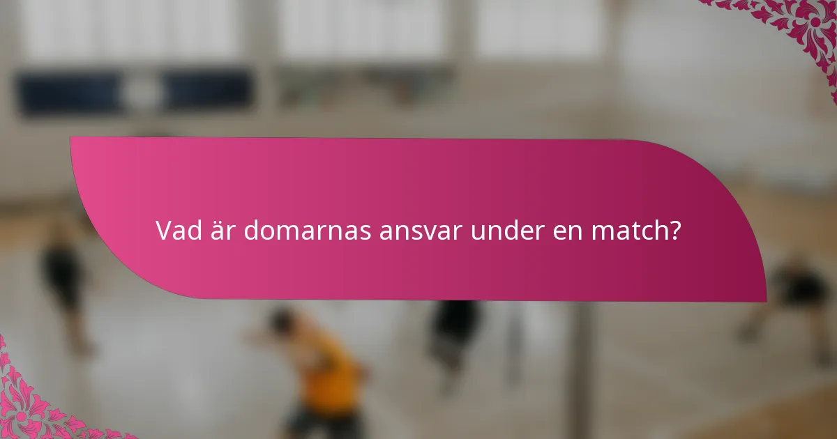 Vad är domarnas ansvar under en match?