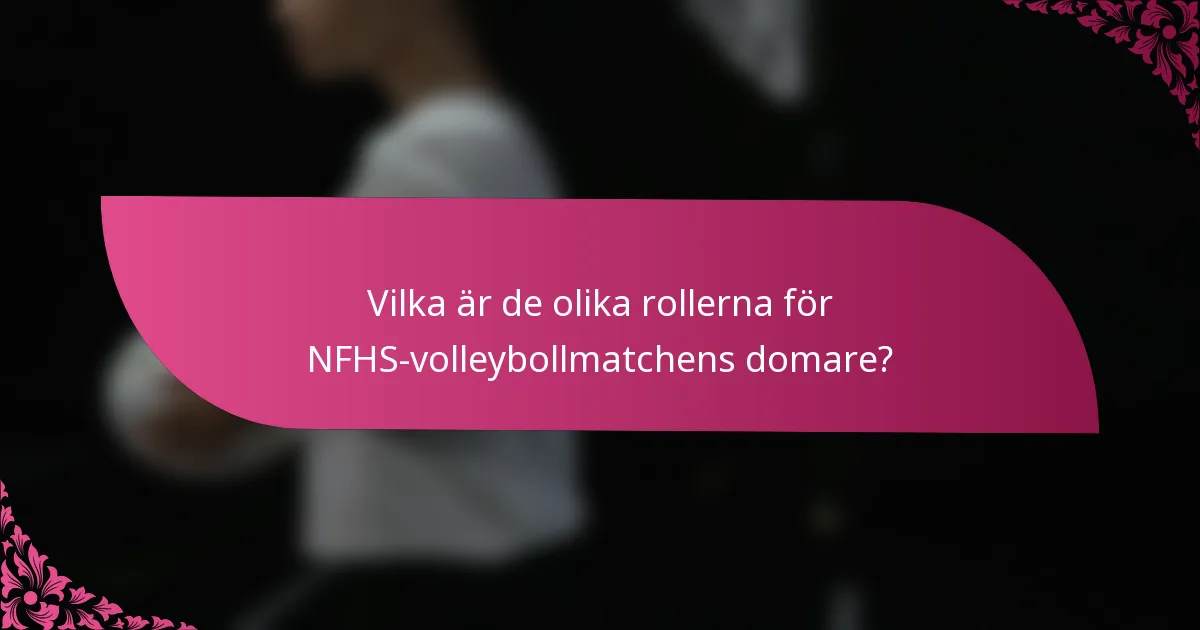 Vilka är de olika rollerna för NFHS-volleybollmatchens domare?